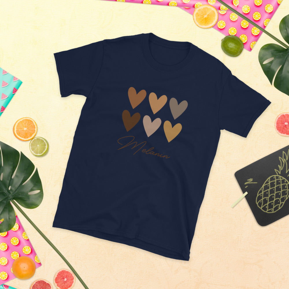 Melanin Heart Theme Short-Sleeve Unisex T-Shirt