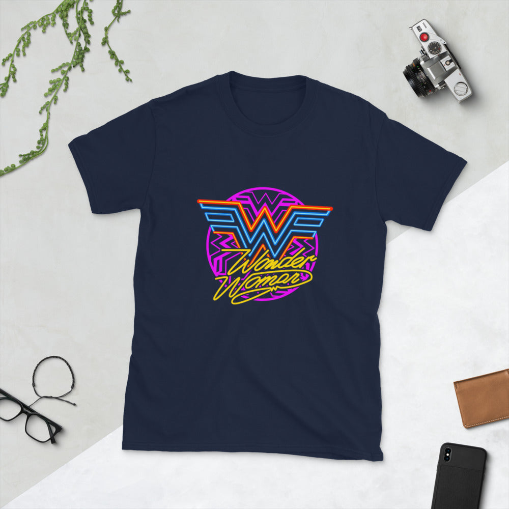 Neon Light Wonder Woman Short-Sleeve Unisex T-Shirt